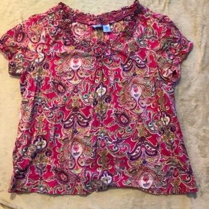 🌸Host Pick🌸 Izod boho cotton peasant top Sz XL